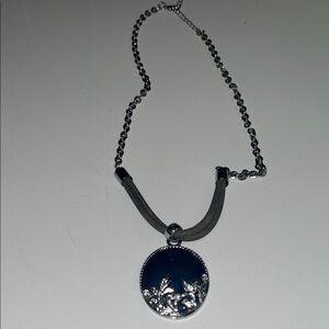 Chic Silver and Blue Necklace